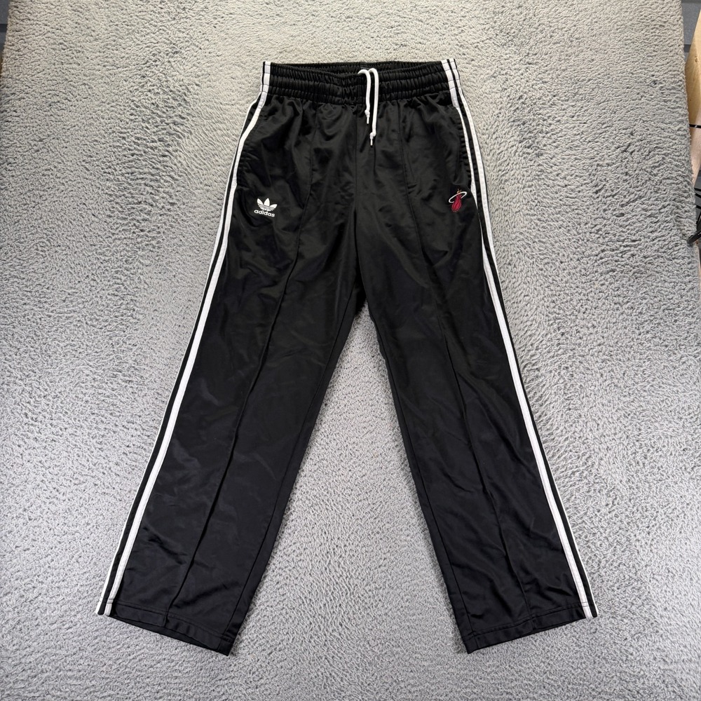Adidas‎ Miami Heat Sweatpant Men's M Black Polyester Straight Leg Basketball NBA
